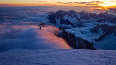 Bing wallpaper October 25, 2024. The Mont Blanc massif, near Chamonix, France (© Simon Schöpf/Getty Images)