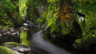 Bing wallpaper April 23, 2021. Fairy Glen, Betws-y-Coed, Wales, United Kingdom (© Robert Harding World Imagery/Offset by Shutterstock)
