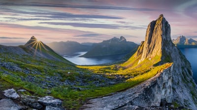 Bing wallpaper September 5, 2023. Mount Segla, Senja Island, Troms og Finnmark, Norway (© imageBROKER/Moritz Wolf/Getty Images)