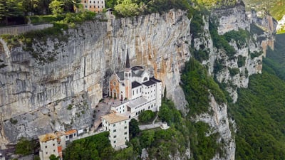 Bing wallpaper June 27, 2020. The Sanctuary of Madonna della Corona in Italy (© Volodymyr Kalyniuk/Alamy)