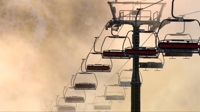 Bing wallpaper June 29, 2019. Close-up of chairlift during sunrise in Mt Hotham, Victoria (© VMJones/iStock/Getty Images Plus)