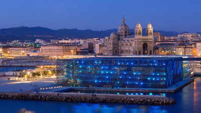 Bing wallpaper May 17, 2019. Le Mucem, le Musée des Civilisations de l’Europe et de la Méditerranée, pour la Nuit des Musées, Marseille, France (© Hemis/Alamy Stock Photo)