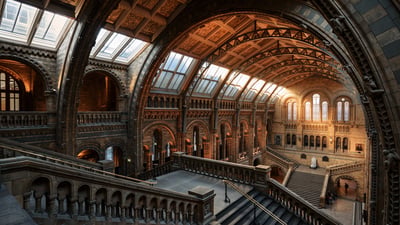 Bing wallpaper May 18, 2026. Natural History Museum, London, England (© Colm Keating/Tandem Stills + Motion)