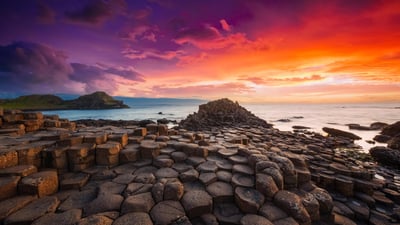 Bing wallpaper April 7, 2023. The Giant's Causeway, County Antrim, Northern Ireland (© Dieter Meyrl/Getty Images)