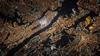 Bing wallpaper January 26, 2020. View of New York City from the International Space Station (© NASA Photo/Alamy)
