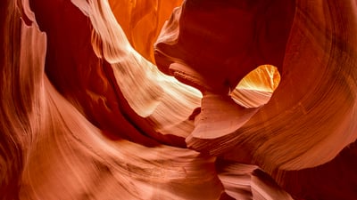 Bing wallpaper July 12, 2026. Antelope Canyon on the Navajo Nation, east of Page, Arizona, United States (© Mark Skalny/Getty Images)