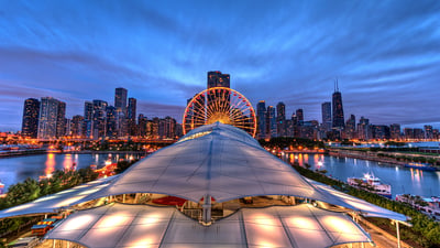 Bing wallpaper July 16, 2026. Navy Pier, Chicago, Illinois (© Christopher.F Photography/Getty Images)
