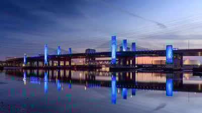 Bing wallpaper December 7, 2024. Pearl Harbor Memorial Bridge, New Haven, Connecticut (© Enzo Figueres/Getty Images)