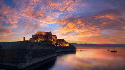 Bing wallpaper May 24, 2023. The Old Fortress of Corfu, Greece (© Netfalls Remy Musser/Shutterstock)