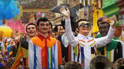 Bing wallpaper February 21, 2020. Giant puppets for Carnival in Olinda, Brazil (© Pulsar Imagens/Alamy)