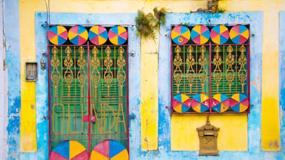 Bing wallpaper February 1, 2026. Colourful house in Olinda, Brazil (© Robert Pekar/Alamy)