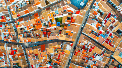 Bing wallpaper September 10, 2026. Aerial view of Olvera, Andalusia, Spain (© Marco Bottigelli/Getty Images)