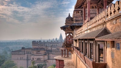 Bing wallpaper December 6, 2024. Jahangir Mahal inside the Orchha Fort complex, Orchha, Madhya Pradesh (© Mukul Banerjee Photography/Getty Images)