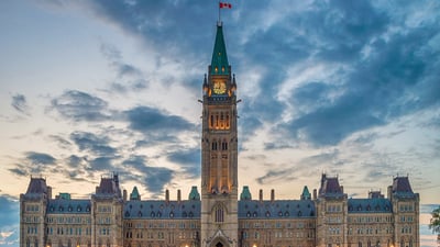 Bing wallpaper July 1, 2021. The Parliament of Canada in Ottawa (© anderm/Shutterstock)