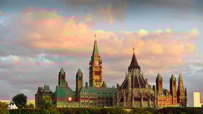 Bing wallpaper May 22, 2023. Ottawa Parliament Buildings Sunset View, Canada (© Serega/Getty Images)