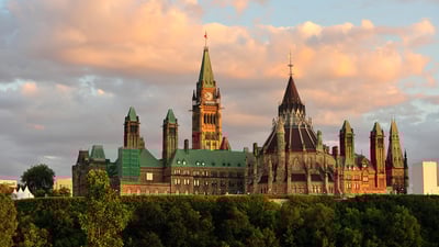 Bing wallpaper July 1, 2020. Parliament Building in Ottawa at sunset (© Serega/Getty Images)