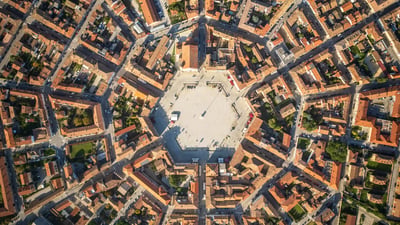 Bing wallpaper August 14, 2026. Aerial view of Palmanova, a fortress city in Friuli, Italy (© Riccardo Saponi/Getty Images)