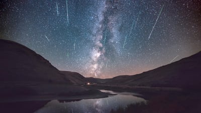 Bing wallpaper August 13, 2023. Perseid meteor shower, Cottonwood Canyon State Park, Oregon (© Joshua Meador/Tandem Stills + Motion)