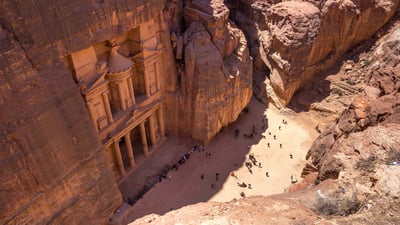 Bing wallpaper June 25, 2023. Al-Khazneh (the Treasury), Petra, Jordan (© WitthayaP/Shutterstock)