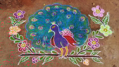 Bing wallpaper January 14, 2020. Pongal kolam in Tamil Nadu (© Melting Spot/Alamy Stock Photo)