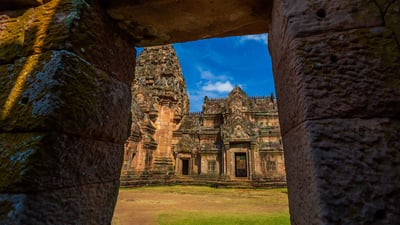 Bing wallpaper August 23, 2024. Prasat Phanom Rung temple ruins, Buriram province, Thailand (© Banjongseal324/Getty Images)