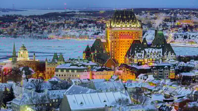 Bing wallpaper February 7, 2020. View of the Old City in Quebec City, Canada (© RENAULT Philippe/age fotostock)