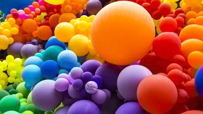 Bing wallpaper June 27, 2021. Rainbow balloons for Pride Day (© lazyllama/Shutterstock)
