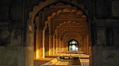 Bing wallpaper March 28, 2019. The Rang Mahal palace inside the Red Fort, New Delhi (© Amitabha Gupta/Moment Open/Getty Images)
