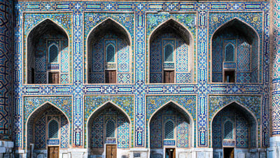Bing wallpaper June 13, 2024. Mosaic façade in Registan Square, Samarkand, Uzbekistan (© da-kuk/Getty Images)