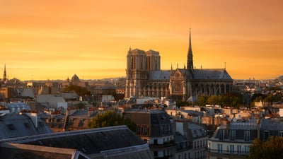 Bing wallpaper December 8, 2024. Notre-Dame Cathedral, Paris, France (© Julien Fromentin/Getty Images)