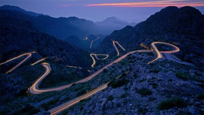 Bing wallpaper January 14, 2022. The road leading to Sa Calobra on the Spanish Balearic island of Majorca (© Tolo Balaguer/agefotostock)
