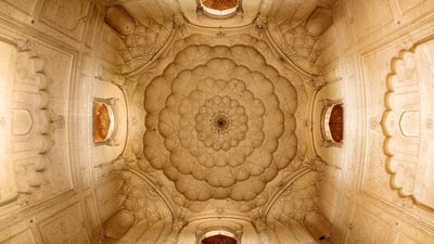 Bing wallpaper April 26, 2020. Detail of ceiling of Safdarjung's Tomb, Delhi (© David Clapp/Getty Images)