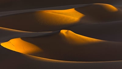 Bing wallpaper December 10, 2023. Last rays of sun on a group of dunes, Sahara, Algeria (© AWL Images/DanitaDelimont.com)
