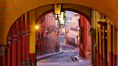 Bing wallpaper May 5, 2024. Colonnade in San Miguel de Allende, Guanajuato, Mexico (© Mint Images/Getty Images)