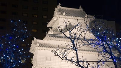 Bing wallpaper February 8, 2024. お城の雪像, 北海道 札幌市 (© Terry Donnelly/Alamy Stock Photo)