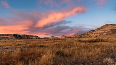 Bing wallpaper August 31, 2025. Scotts Bluff National Monument in Gering, Nebraska (© Hawk Buckman/Getty Images)