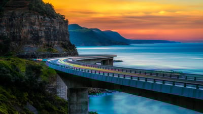 Bing wallpaper May 22, 2019. Sea Cliff Bridge, near Sydney, Australia (© Nick Fox/Alamy)
