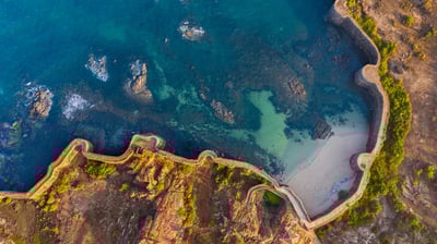 Bing wallpaper January 2, 2021. Aerial view of Sindhudurg Fort, Maharashtra coast (© MovingMaratha/Alamy)