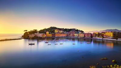 Bing wallpaper July 14, 2024. Baia del Silenzio in Sestri Levante, Liguria, Italy (© StevanZZ/Getty Images)