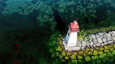 Bing wallpaper July 19, 2025. Jackson's Point Lighthouse on Lake Simcoe, Ontario (© AWSeebaran/E+/Getty Images)