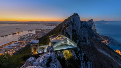 Bing wallpaper July 22, 2019. The Skywalk on Rock of Gibraltar (© Stephen Ball/Alamy)
