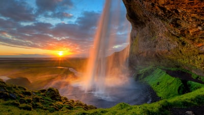 Bing wallpaper June 22, 2021. Seljalandsfoss waterfall in the South Region of Iceland (© Tom Mackie/plainpicture)