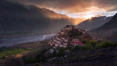 Bing wallpaper December 14, 2019. Key monastery at Spiti valley, Himachal Pradesh (© Inigo Cia/Getty Images)
