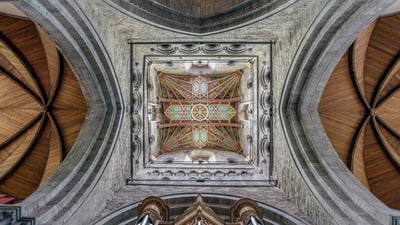 Bing wallpaper March 1, 2026. St Davids Cathedral, Pembrokeshire, Wales (© Terence Waeland/Alamy)