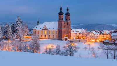 Bing wallpaper January 3, 2024. Klosterkirche St. Peter auf dem Schwarzwald, Südschwarzwald, Baden-Württemberg (© Reinhard Schmid/Huber/eStock Photo)