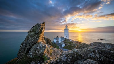 Bing wallpaper August 20, 2023. Start Point Lighthouse, South Devon, England (© Guy Edwardes/Minden Pictures)