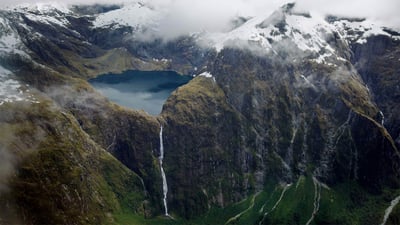 Bing wallpaper June 25, 2019. Sutherland Falls and Lake Quill in New Zealand (© Michael Rathmayr/plainpicture)