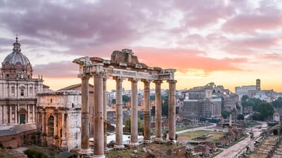 Bing wallpaper December 17, 2019. Temple of Saturn in the Roman Forum, Italy (© Joe Daniel Price/Getty Images)