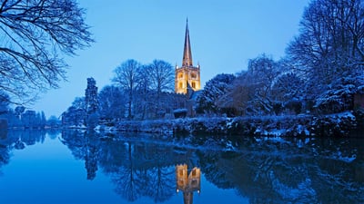 Bing wallpaper March 21, 2022. Holy Trinity Church, Stratford-upon-Avon, England (© James Osmond/Getty Images)