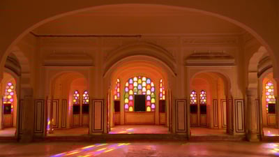 Bing wallpaper April 29, 2023. Interior of Hawa Mahal or Palace of Winds, India (© Inti St Clair/age fotostock)